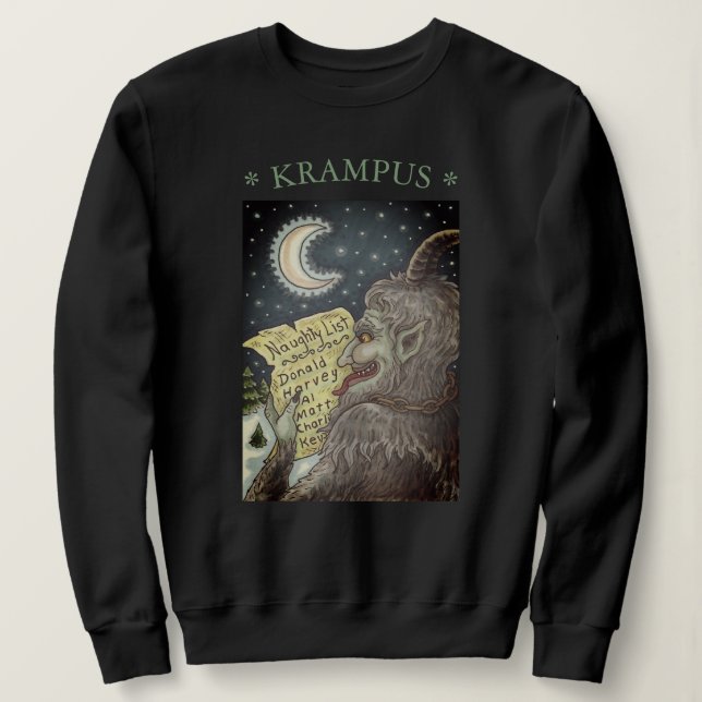 KRAMPUS NAUGHTY LIST, CHRISTMAS SWEATSHIRT Womens T Shirt (Design framsida)