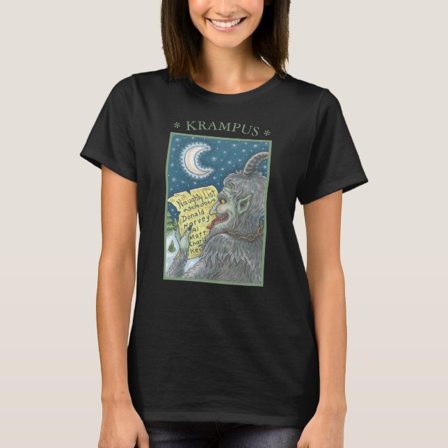 KRAMPUS NAUGHTY LIST, CHRISTMAS T SHIRT Customize (Framsida)