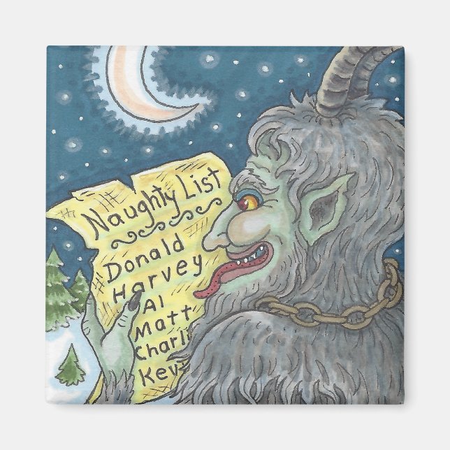 KRAMPUS NAUGHTY LIST jul MAGNET Customize (Framsidan)