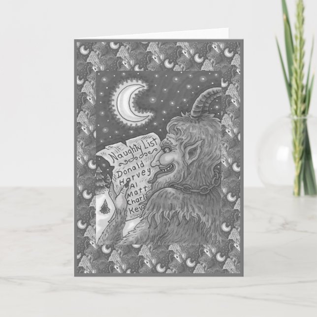 KRAMPUS NAUGHTY LIST, SCARY CHRISTMAS STORY HELGKORT (Framsida)