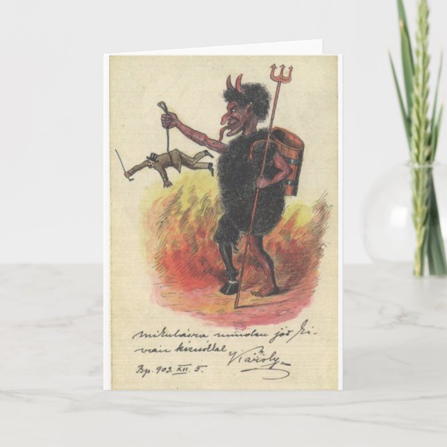 Krampus noterar kortet helgkort (Framsida)
