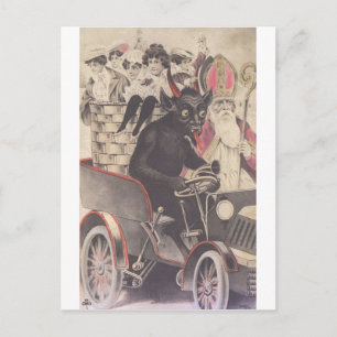Krampus och Hans motorcykel Vykort