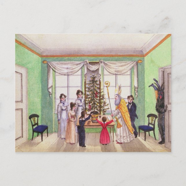 Krampus och St Nicholas från journal i Carl Vykort (Framsida)