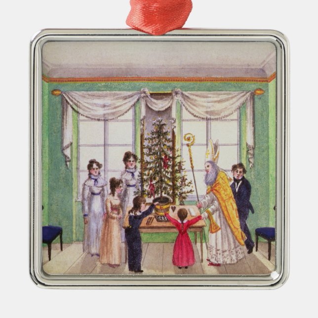 Krampus och St Nicholas från journalen av Carl Julgransprydnad Metall (Framsidan)