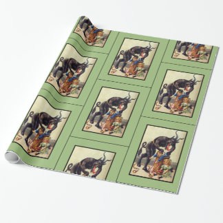 Krampus-omslutning papper grönt presentpapper