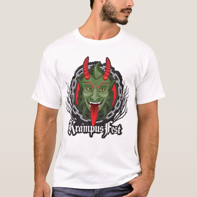 Krampus original (ljusa utslagsplatser) t shirt (Framsida)