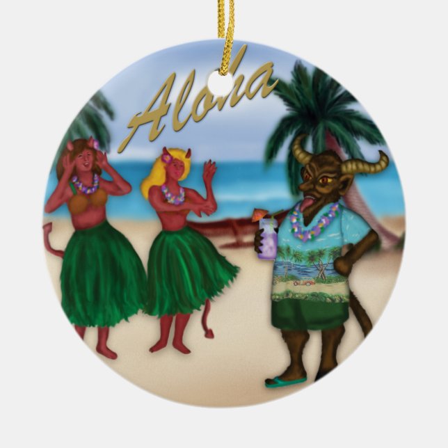 Krampus på semesterprydnad julgransprydnad keramik (Framsidan)