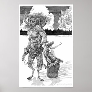 Krampus Pen & Bläck Poster