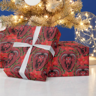 Krampus Poinsetta Presentpapper