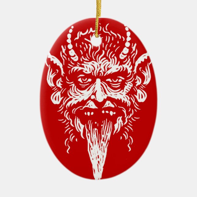Krampus prydnad julgransprydnad keramik (Framsidan)