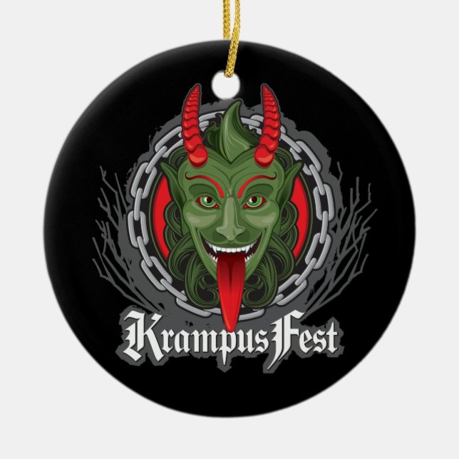 Krampus prydnad julgransprydnad keramik (Framsidan)