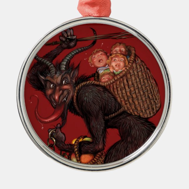 Krampus prydnad julgransprydnad metall (Framsidan)