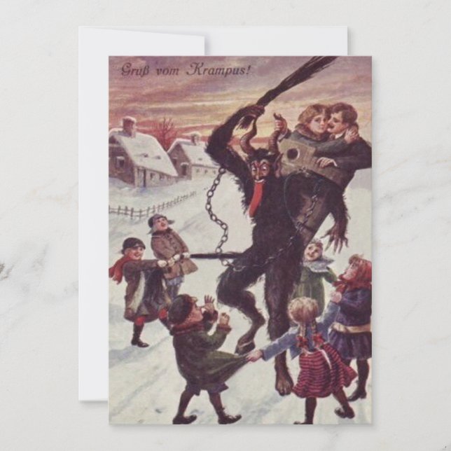 Krampus Punishing Children Snö (Framsida)