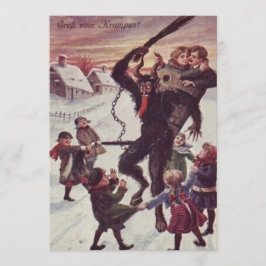 Krampus Punishing Children Snö