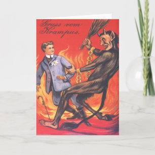 Krampus Punishing Vuxen Helgkort