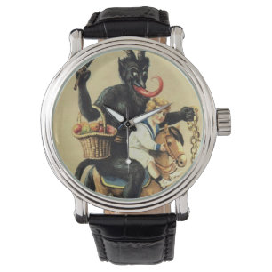 Krampus Rocking Horse Demon Helgdag jul Julafton Armbandsur