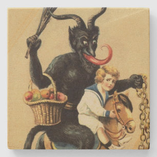 Krampus Rocking Horse Demon Helgdag jul Julafton Stenunderlägg