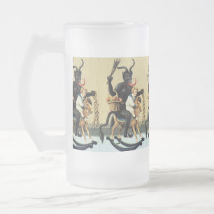 Krampus Rocking Horse Helgdag Julafton 16oz Beer M Frostat Ölglas