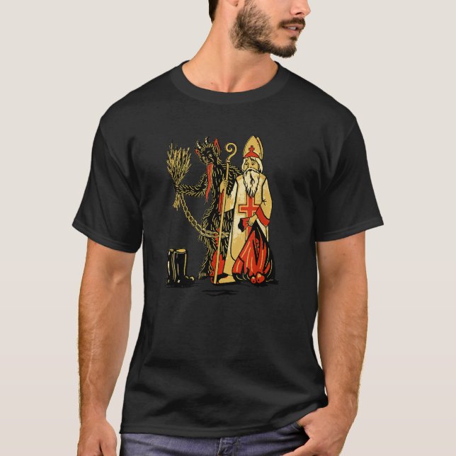 Krampus Saint Nicholas jul Demon Merry Kramp T Shirt (Framsida)