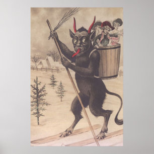 Krampus Skiing Kidnappning Kvinnor Poster