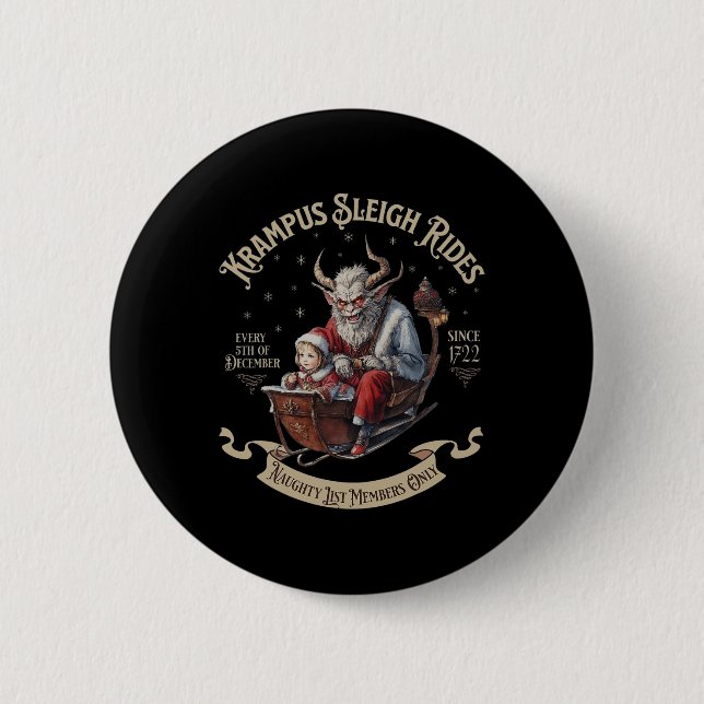Krampus Sleigh Rides Knapp (Framsida)