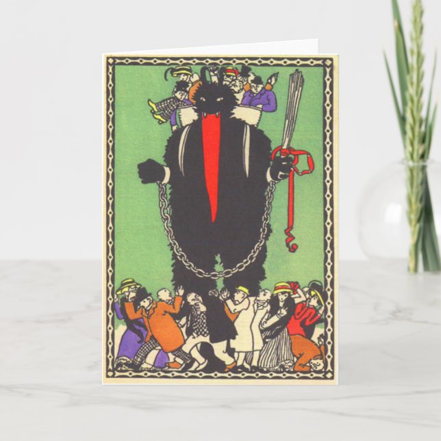 Krampus som samlar dåligafolket helgkort (Framsida)