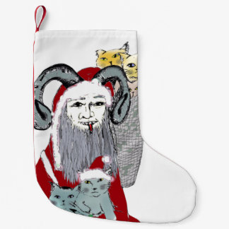 Krampus som stjäler kattungar på jul liten julstrumpa