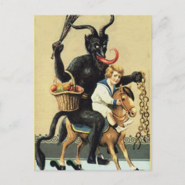 Krampus som vaggar julafton för hästhelgdagjul helg vykort