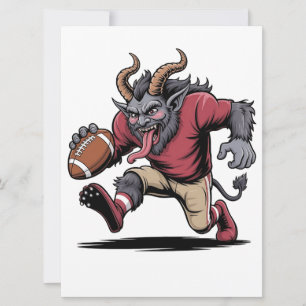 Krampus spelar fotboll jul fitness Xmas Julkort