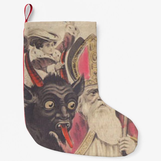 Krampus St Nickolaus Kidnapping People Car Liten Julstrumpa (Framsidan)