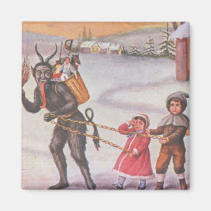 Krampus Stealing Leksaker & Children Magnet