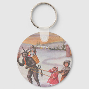 Krampus Stealing Leksaker & Children Nyckelring