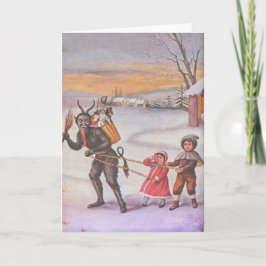 Krampus stjäl leksaker och barn helgkort