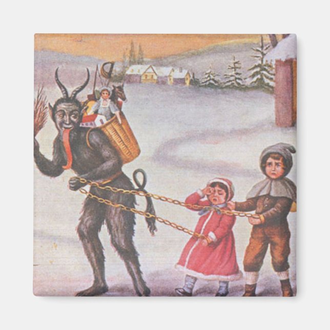 Krampus stjäl leksaker och barn magnet (Framsidan)