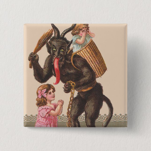Krampus Straffar Barn Svängkedja Knapp (Framsida)