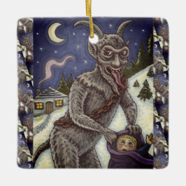 KRAMPUS & STygga BARN, RÄDDANDE JULBERÄTTELSE Julgransprydnad Keramik