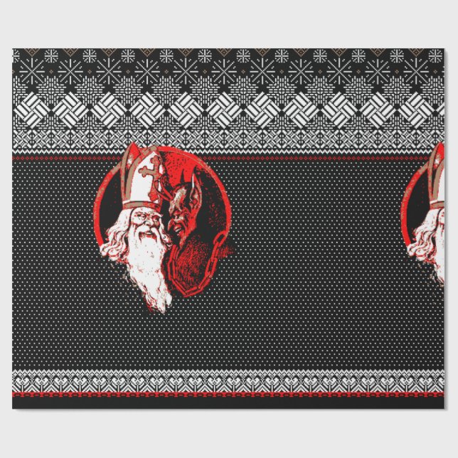 Krampus Sweater Wrapping Papprare Presentpapper (Platt)