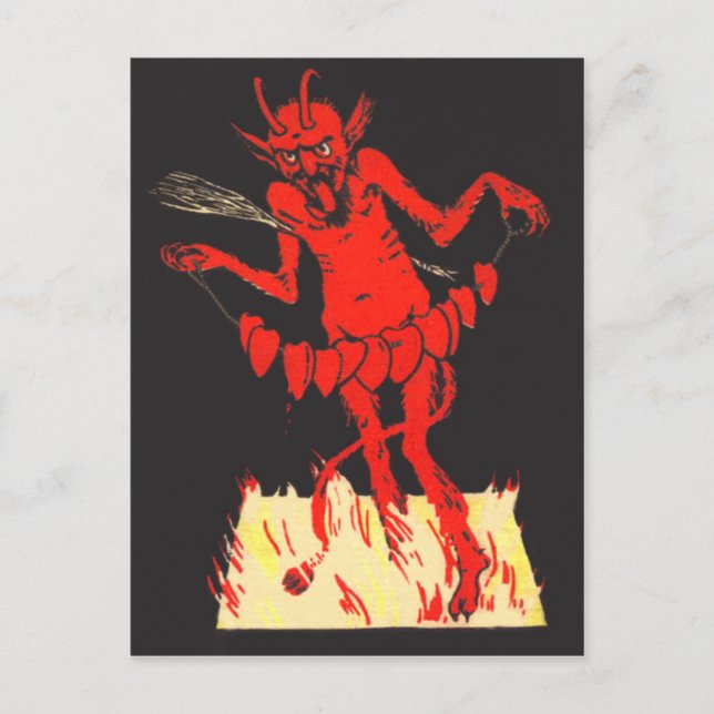 Krampus Switch lyssnar på en sträng Vykort (Framsida)