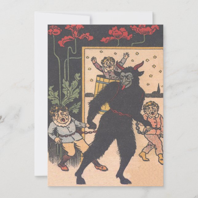 Krampus tar med sig elaka barn (Framsida)