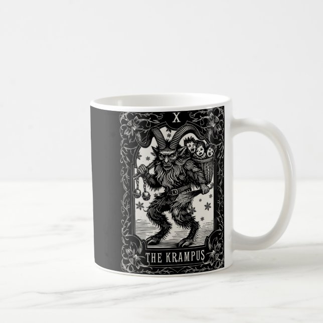 Krampus Tarot Card Design Christmas Season Evil Pa Kaffemugg (Höger)