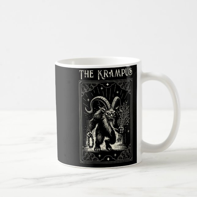 Krampus Tarot Card Design Christmas Season Evil Pa Kaffemugg (Höger)
