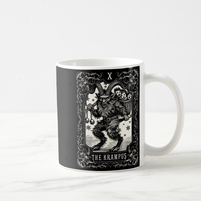 Krampus Tarot Card Design Christmas Season Evil Pa Kaffemugg (Höger)