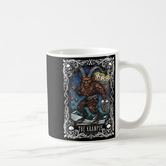 Krampus Tarot Card Design Christmas Season Evil Pa Kaffemugg (Höger)