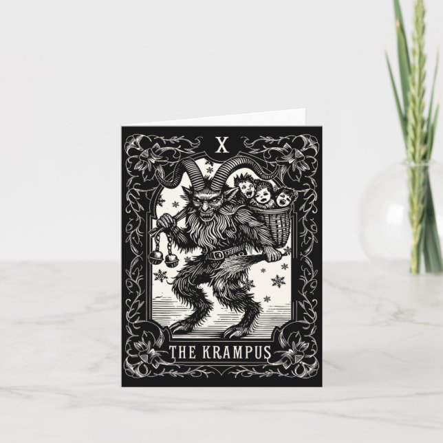 Krampus Tarot Card Design Christmas Season Evil Pa Kort (Framsida)
