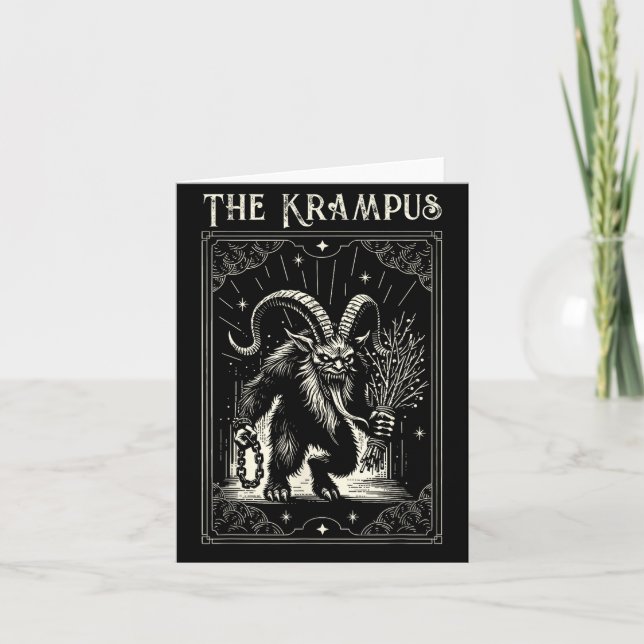 Krampus Tarot Card Design Christmas Season Evil Pa Kort (Framsida)