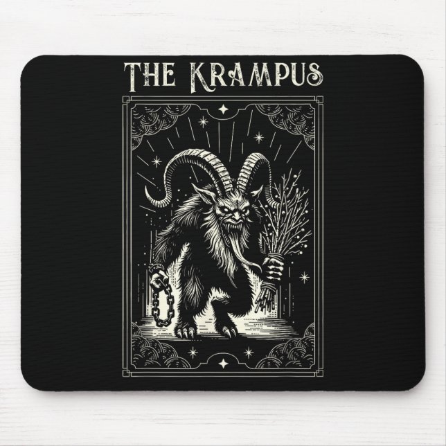 Krampus Tarot Card Design Christmas Season Evil Pa Musmatta (Framsidan)