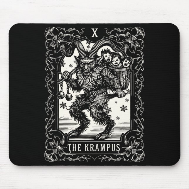 Krampus Tarot Card Design Christmas Season Evil Pa Musmatta (Framsidan)