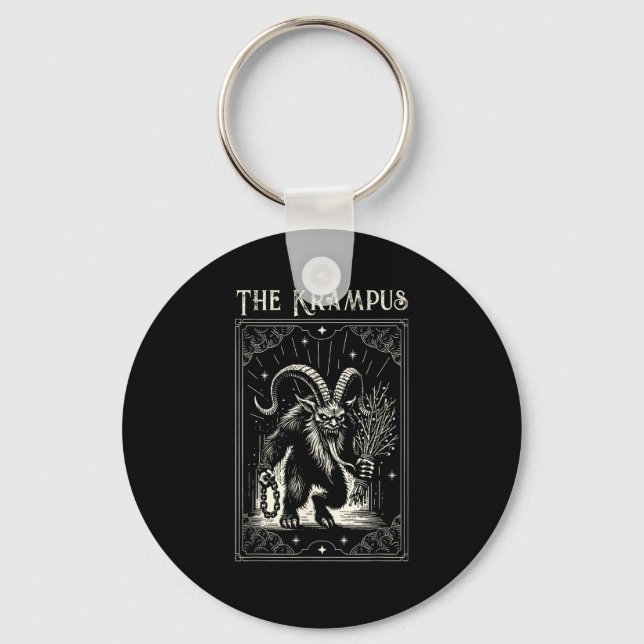 Krampus Tarot Card Design Christmas Season Evil Pa Nyckelring (Framsida)