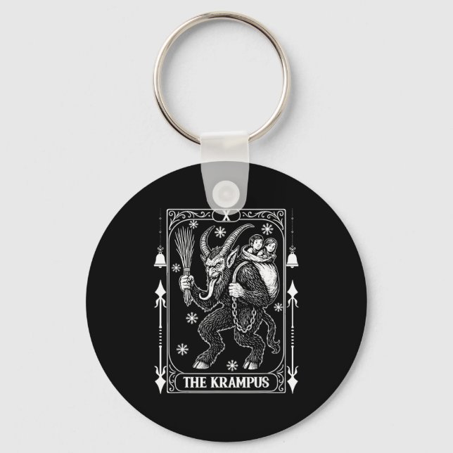 Krampus Tarot Card Design Christmas Season Evil Pa Nyckelring (Framsida)