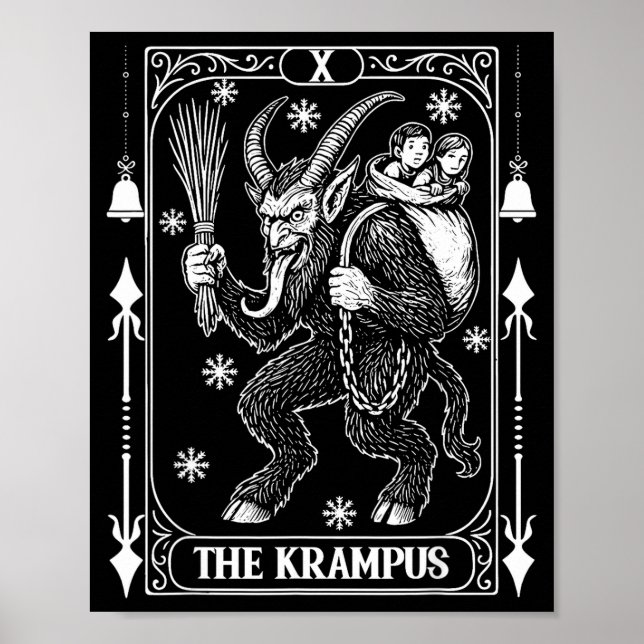 Krampus Tarot Card Design Christmas Season Evil Pa Poster (Framsidan)